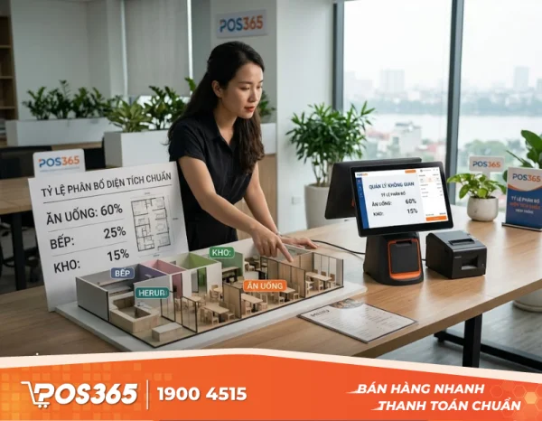 Tỷ lệ phân bổ diện tích chuẩn cho nhà hàng: Ăn uống, Bếp và Kho