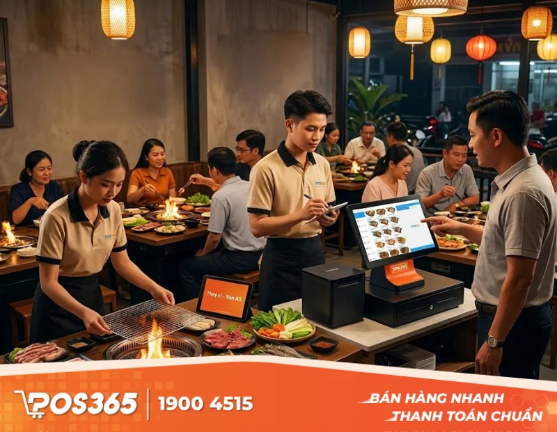 Quản lý nhà hàng lẩu nướng: Giải quyết bài toán gọi đồ liên tục và thay vỉ nướng