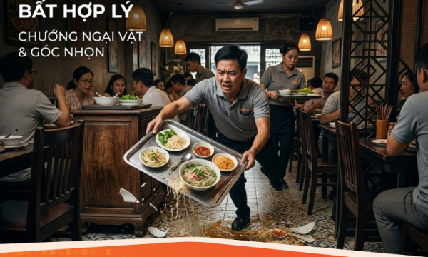 Lỗi phong thủy và luồng di chuyển khiến nhân viên phục vụ hay làm rơi đồ