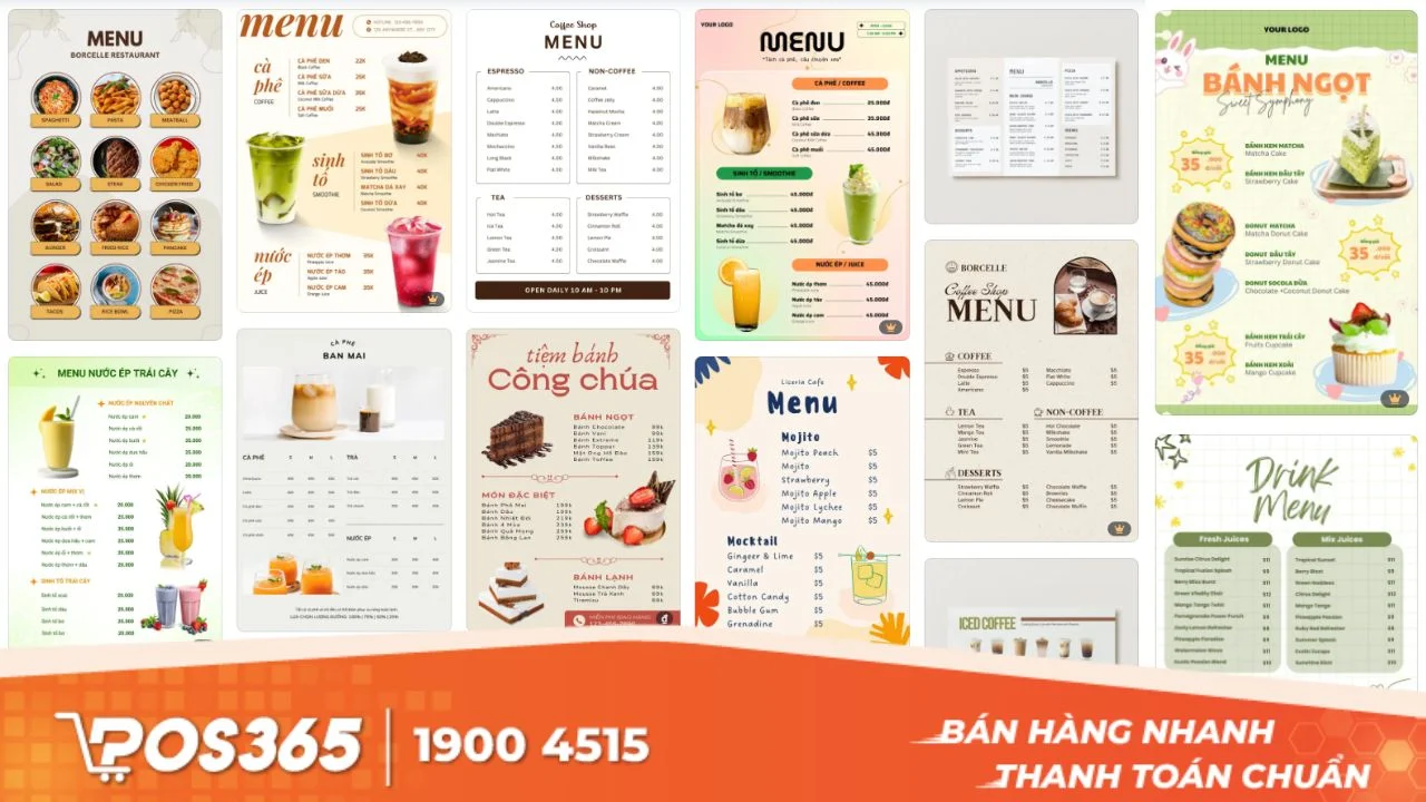 Hơn 100+ mẫu menu quán cafe được sử dụng nhiều nhất