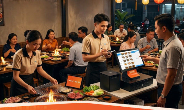 Quản lý nhà hàng lẩu nướng: Giải quyết bài toán gọi đồ liên tục và thay vỉ nướng
