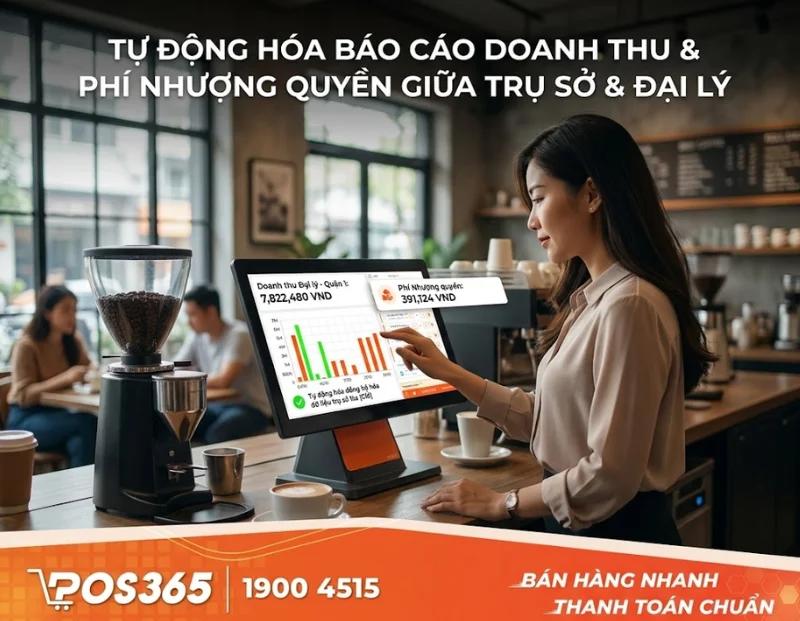 Tự động hóa báo cáo doanh thu và phí nhượng quyền giữa trụ sở & đại lý
