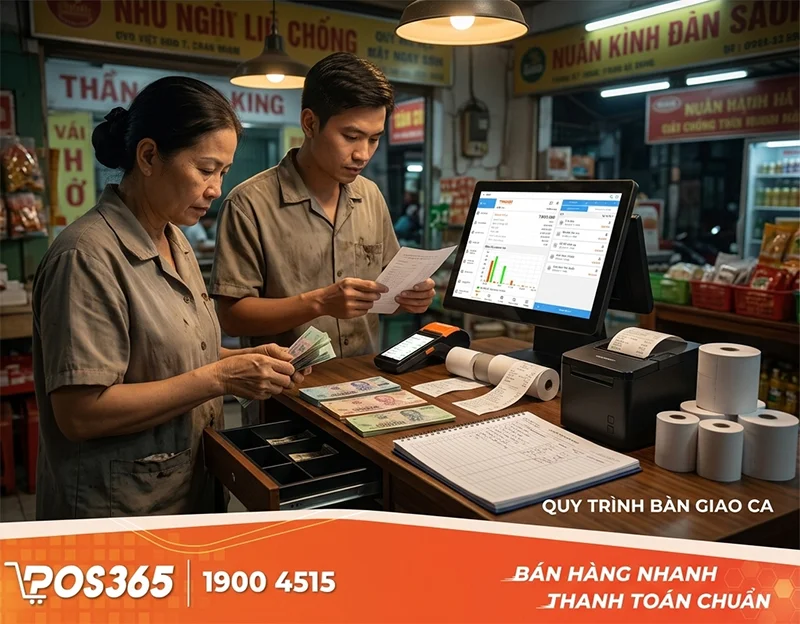 Xây dựng quy trình bàn giao ca làm việc (Kiểm đếm tiền, Hóa đơn)
