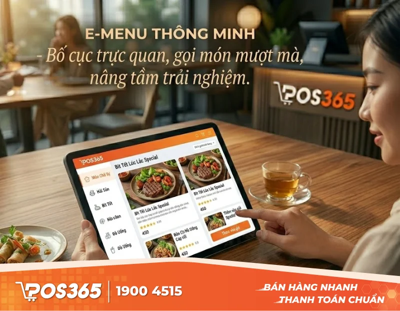 Cách bố trí menu điện tử (E-menu) trên tablet giúp khách gọi món mượt mà