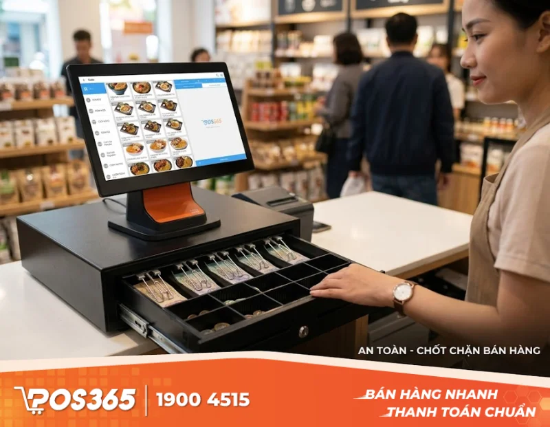 Ngăn kéo đựng tiền tự động bật: Chốt chặn an toàn cho thu ngân