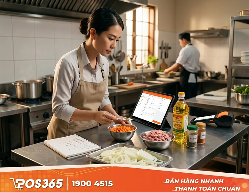 Cách thiết lập công thức định mức nguyên liệu để tính giá vốn món ăn