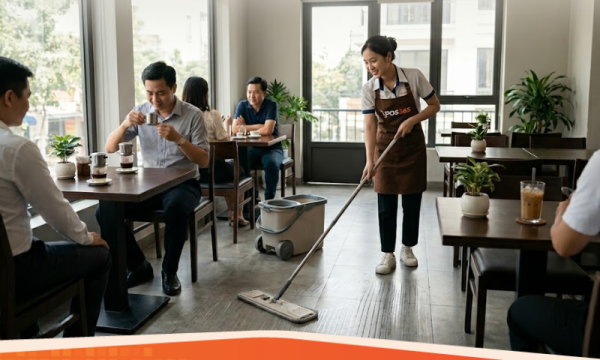 Lựa chọn vật liệu lát sàn quán cafe: Tiêu chí chống trơn, dễ lau dọn