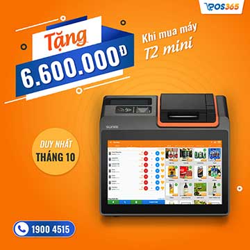 Tiết kiệm 6.600.000 đồng khi mua máy bán hàng POS365 T2 Mini