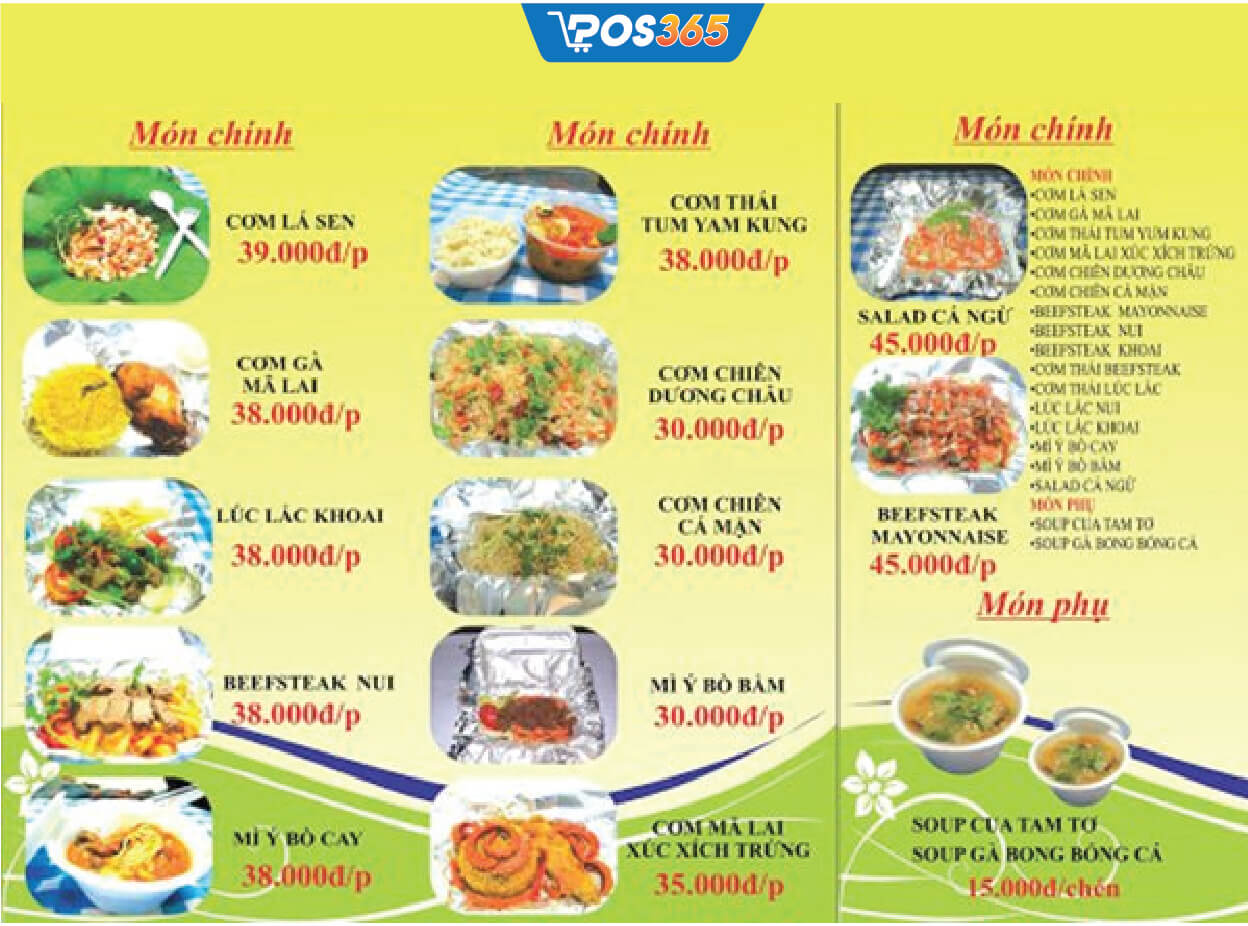 Thiết kế thực đơn cho quán ăn bình dân