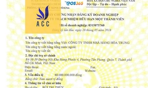 giấy phép kinh doanh quán ăn