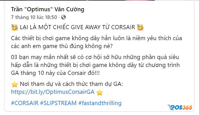 Hashtag thương hiệu kết hợp với quà tặng