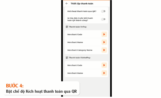 Kích hoạt thanh toán qua QR