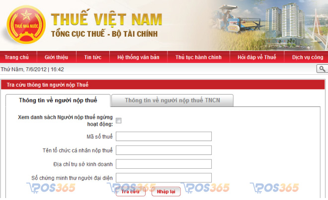 Cách tra cứu thông tin nộp thuế