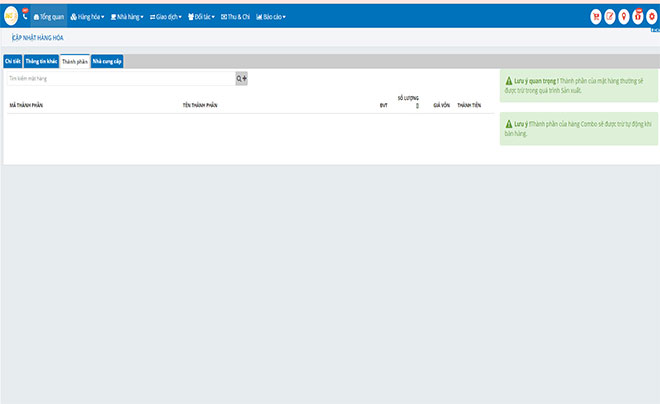 Định lượng nguy&ecirc;n liệu chế biến