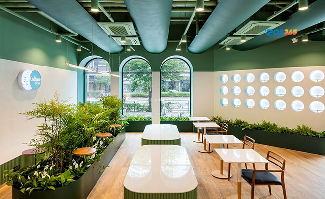 Trang trí nhà hàng dịp Tết Dương lịch bằng cây xanh