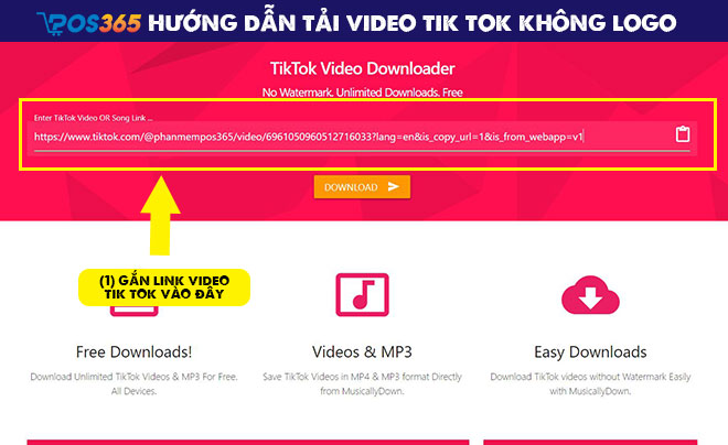 tải video tik tok không logo