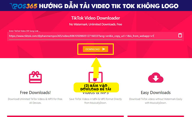 tải video tik tok không logo