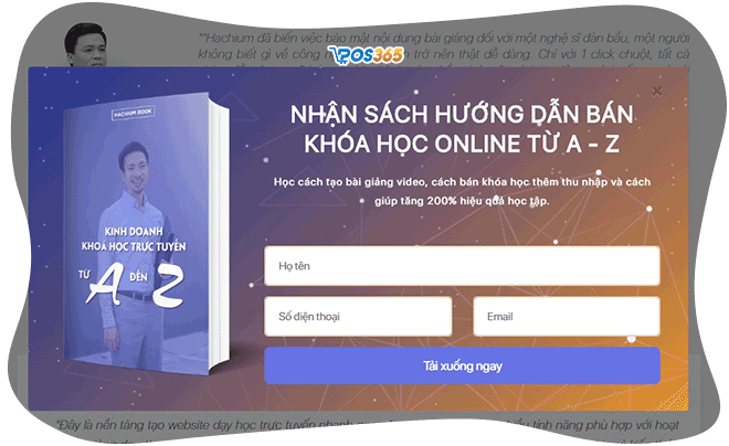 popup nhận email marketing trên website