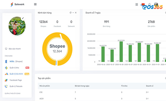 ứng dụng quản lý bán hàng shopee