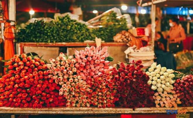các chợ đầu mối hoa ở hà nội