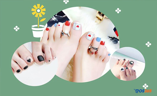 mẫu nail chân ngày tết