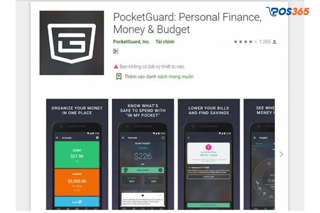 Ứng dụng quản lý tài chính quốc tế PocketGuard