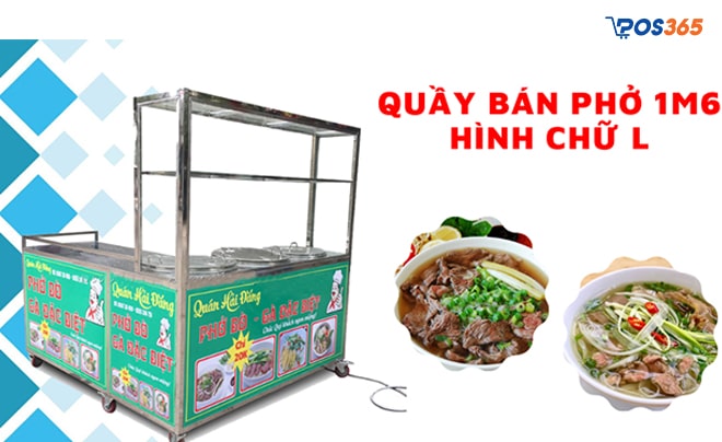 mẫu quầy bán phở 1m6 hình chữ L