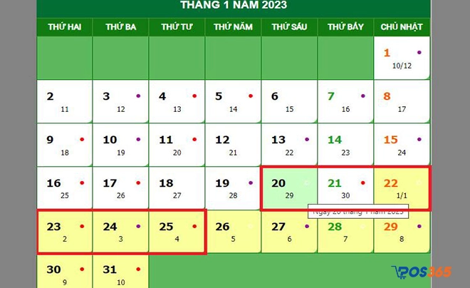 Lịch nghỉ tết nguyên đán 2023 của người lao động