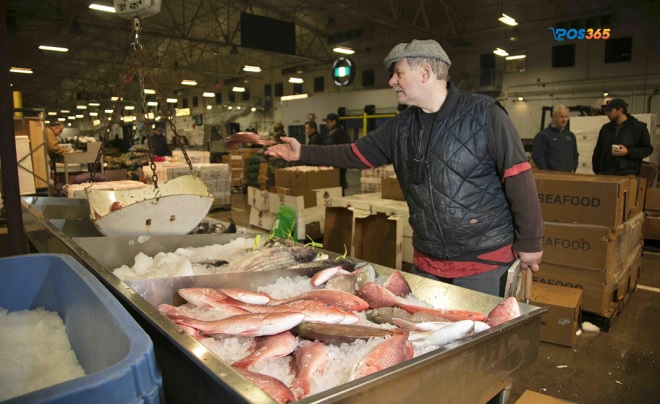 Nhập hàng tại chợ đầu mối hải sản tươi sống