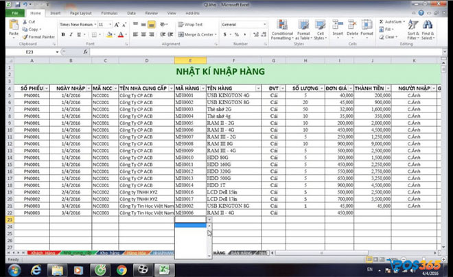 Thiết bị máy tính, laptop đã cài sẵn Microsoft Office hoặc Excel