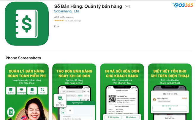 Ứng dụng Sổ b&aacute;n h&agrave;ng