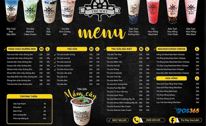 mẫu menu quán trà sữa đẹp