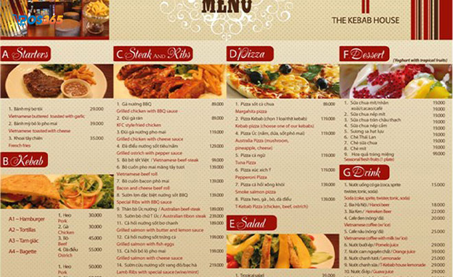 Xây dựng menu thực đơn nhà hàng thu hút