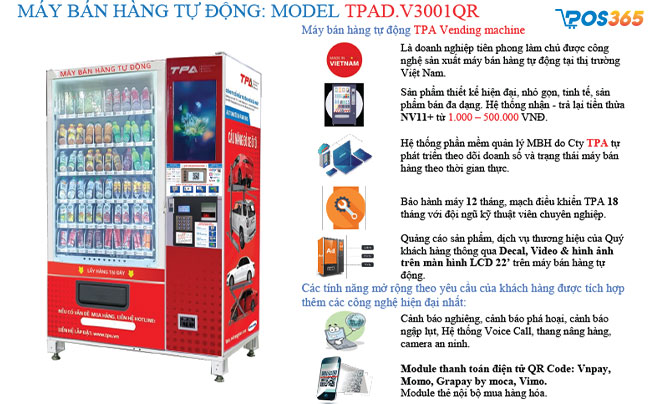 Máy bán hàng tự động V3001QR