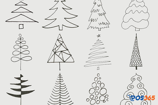 Vẽ cây thông Noel từ hình các đám cỏ nhỏ