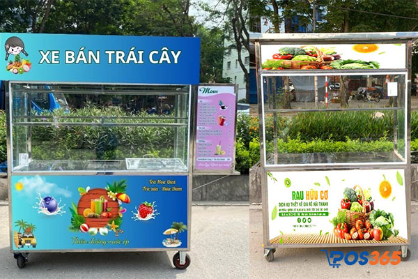 Mẫu xe bán trái cây ướp lạnh truyền thống