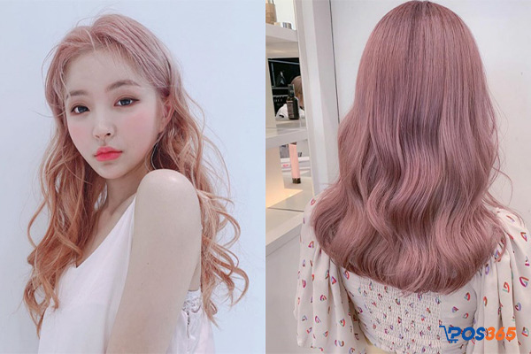Màu tóc nâu hồng nhẹ nhàng, sành điệu