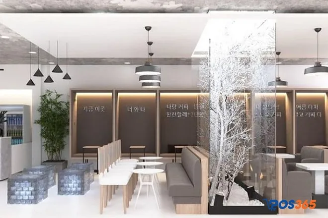 thiết kế quán cafe theo phong cách Hàn Quốc