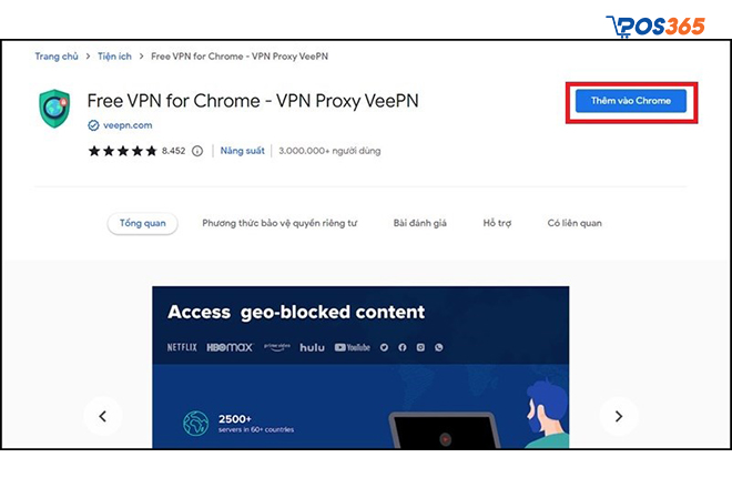 Thêm tiện ích VPN Proxy VeePN vào Chrome