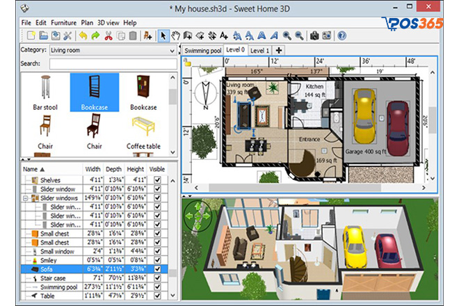 Phần mềm thiết kế nhà Sweet Home 3D