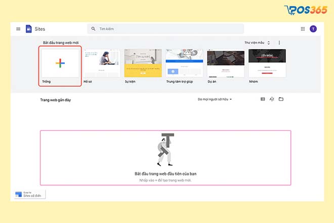 tạo trang mới trên google sites