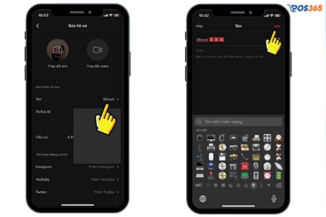 Cách đổi tên trên tiktok có icon