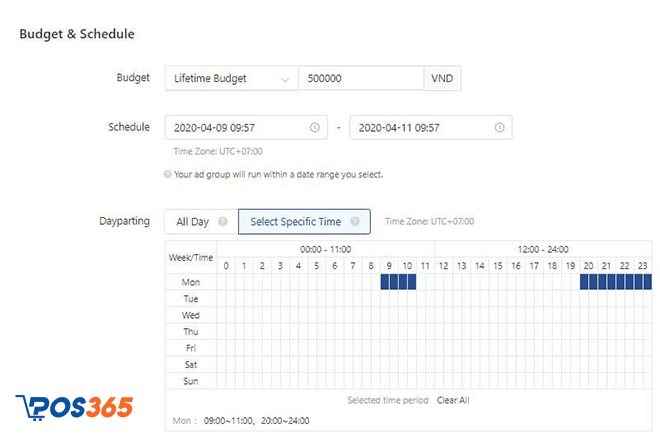 Đặt lịch đăng từng nhóm quảng cáo TikTok Ads