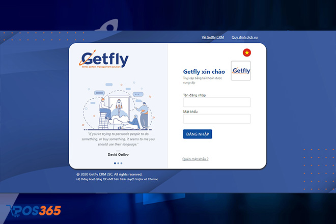 Đăng nhập Getfly trên máy tính