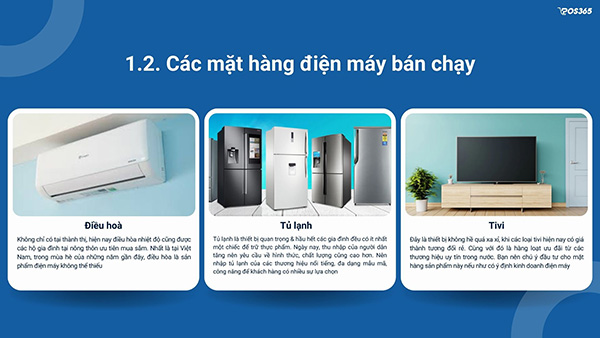 Các mặt hàng điện máy bán chạy nhất hiện nay