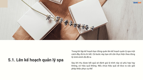 Lên kế hoạch quản lý spa