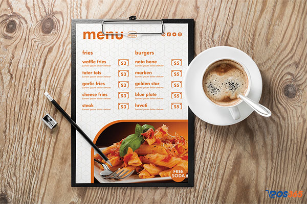mẫu thiết kế menu quán ăn vặt