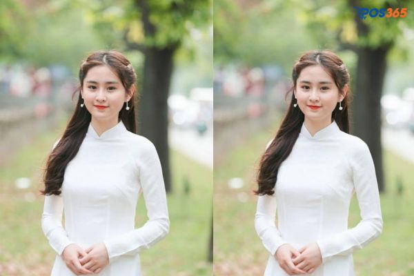 Tóc thẳng buộc nửa đầu dịu dàng