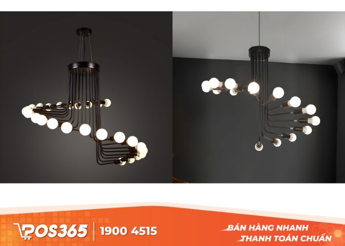 Mẫu đèn thả trần hình xoắn ốc