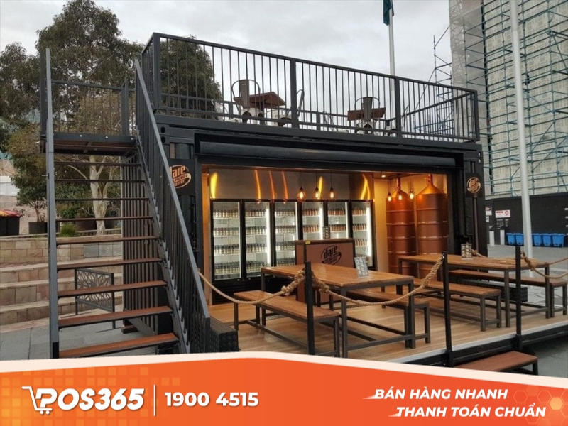 Thiết kế quán cà phê container nhiều tầng